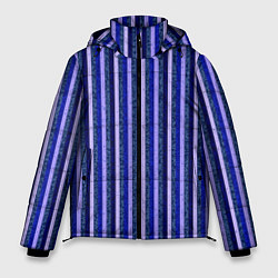 Куртка зимняя мужская Сине-фиолетовый в полоску, цвет: 3D-светло-серый