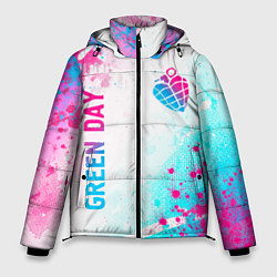 Куртка зимняя мужская Green Day neon gradient style вертикально, цвет: 3D-черный