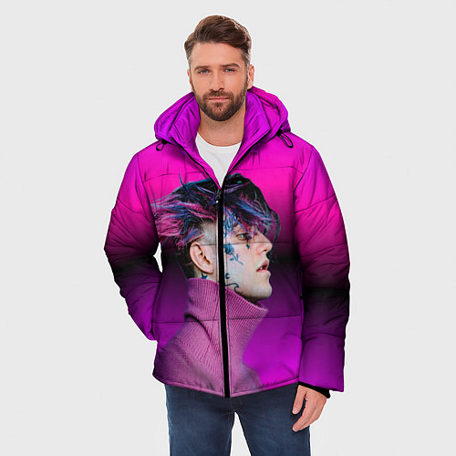 Мужская зимняя куртка Lil Peep фиолетовый лук / 3D-Красный – фото 3