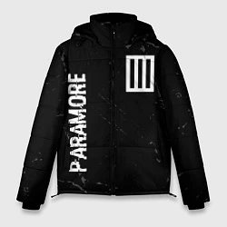 Куртка зимняя мужская Paramore glitch на темном фоне вертикально, цвет: 3D-черный