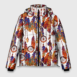 Куртка зимняя мужская Ловцы снов этническое искусство, цвет: 3D-светло-серый