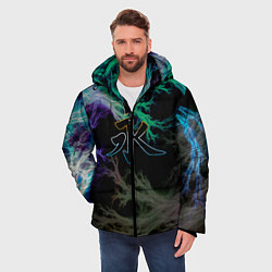 Куртка зимняя мужская Неоновый иероглиф, цвет: 3D-светло-серый — фото 2