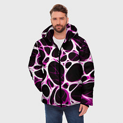 Куртка зимняя мужская Розовая морская волна, цвет: 3D-черный — фото 2