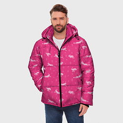 Куртка зимняя мужская Розовые зайцы, цвет: 3D-светло-серый — фото 2