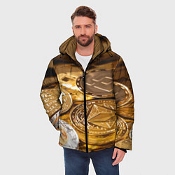 Куртка зимняя мужская Виртуальные монеты, цвет: 3D-красный — фото 2
