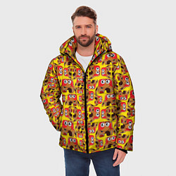 Куртка зимняя мужская Мультяшные разноцветные монстрики, цвет: 3D-черный — фото 2
