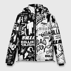 Куртка зимняя мужская Billie Eilish чернобелые битва лого, цвет: 3D-черный