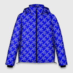 Мужская зимняя куртка Паттерн снежинки синий
