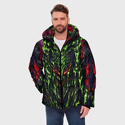 Куртка зимняя мужская Green and red slime, цвет: 3D-светло-серый — фото 2