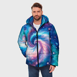 Куртка зимняя мужская Галактический тай-дай, цвет: 3D-черный — фото 2