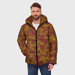 Куртка зимняя мужская Бордово-горчичные пятна, цвет: 3D-черный — фото 2