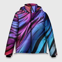 Куртка зимняя мужская Линия неонового цвета, цвет: 3D-черный