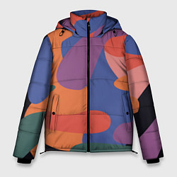 Куртка зимняя мужская Цветные кляксы, цвет: 3D-черный