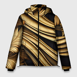 Куртка зимняя мужская Золотая объемная абстракция, цвет: 3D-черный