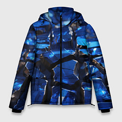 Куртка зимняя мужская Синие яркие кубики, цвет: 3D-красный