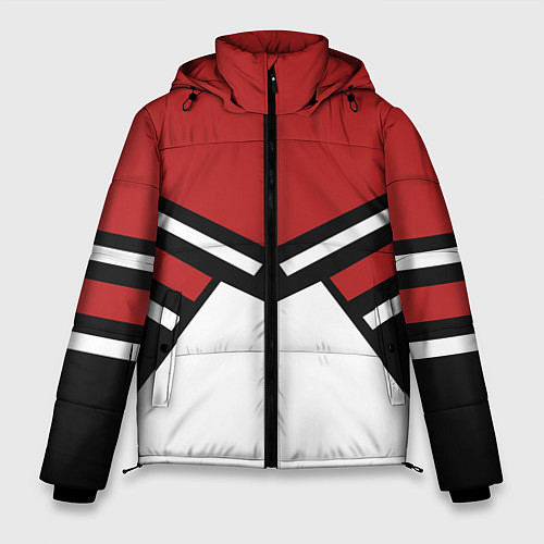 Мужская зимняя куртка Советский спорт с полосами / 3D-Светло-серый – фото 1