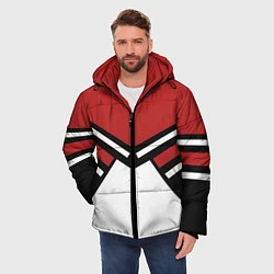 Куртка зимняя мужская Советский спорт с полосами, цвет: 3D-красный — фото 2