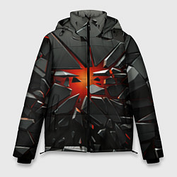 Куртка зимняя мужская Взрыв и черные камни, цвет: 3D-красный