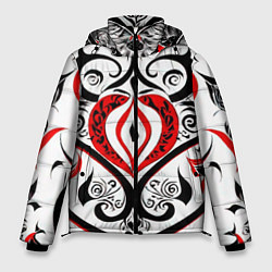 Куртка зимняя мужская Цветные узоры, цвет: 3D-черный
