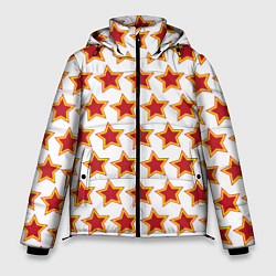 Куртка зимняя мужская Красные звезды с контуром, цвет: 3D-красный
