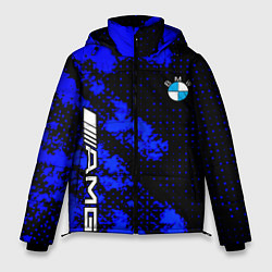 Куртка зимняя мужская BMW sport amg colors blue, цвет: 3D-красный
