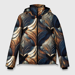 Куртка зимняя мужская Деревянные узоры щита, цвет: 3D-светло-серый