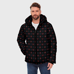 Куртка зимняя мужская Карточные масти патерн, цвет: 3D-черный — фото 2