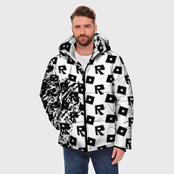 Куртка зимняя мужская Roblox pattern game black, цвет: 3D-светло-серый — фото 2