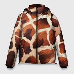 Куртка зимняя мужская Пятнистый мех жирафа, цвет: 3D-черный