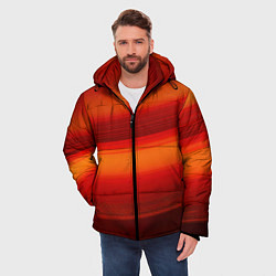 Куртка зимняя мужская Красная изогнутая абстракция, цвет: 3D-светло-серый — фото 2