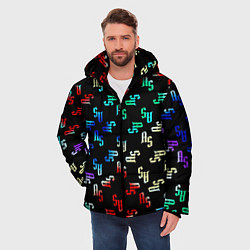 Куртка зимняя мужская Перелив радуги, цвет: 3D-черный — фото 2