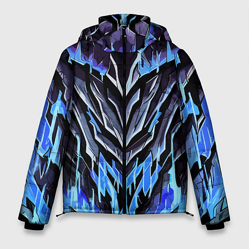 Мужская зимняя куртка Камень и синяя энергия / 3D-Светло-серый – фото 1