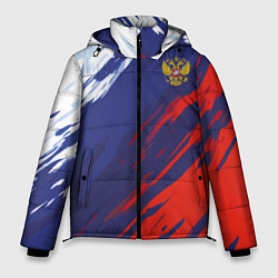 Куртка зимняя мужская Россия Sport брызги красок триколор, цвет: 3D-черный