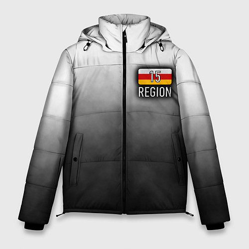 Мужская зимняя куртка 15 регион на спине / 3D-Светло-серый – фото 1