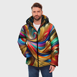 Куртка зимняя мужская Золотые линии, цвет: 3D-светло-серый — фото 2