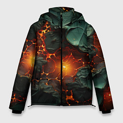 Куртка зимняя мужская Объемная текстура и лава, цвет: 3D-красный