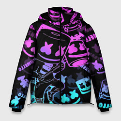 Куртка зимняя мужская Marshmello neon pattern, цвет: 3D-светло-серый