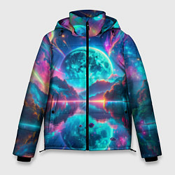 Куртка зимняя мужская Неоновая луна, цвет: 3D-черный
