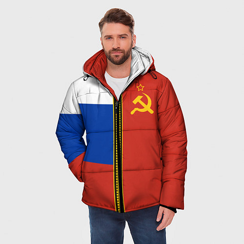 Мужская зимняя куртка Россия и СССР / 3D-Красный – фото 3