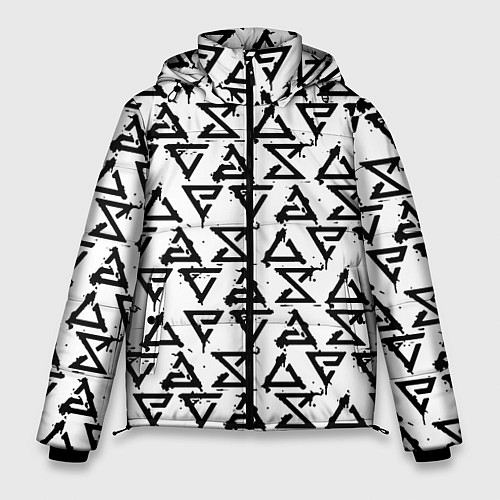 Мужская зимняя куртка Ведьмак паттерн згачки / 3D-Светло-серый – фото 1