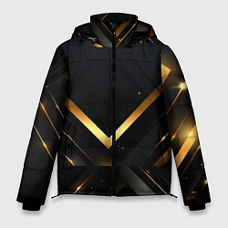 Куртка зимняя мужская Gold luxury black abstract, цвет: 3D-красный