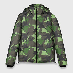 Куртка зимняя мужская Самолёты - камуфляж, цвет: 3D-черный