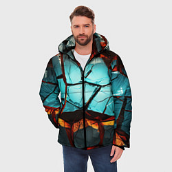Куртка зимняя мужская Абстрактные камни разломленные, цвет: 3D-светло-серый — фото 2