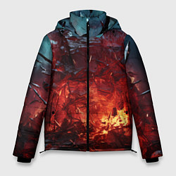 Куртка зимняя мужская Абстрактный взрыв, цвет: 3D-черный