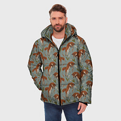 Куртка зимняя мужская Лисы и подснежники, цвет: 3D-светло-серый — фото 2