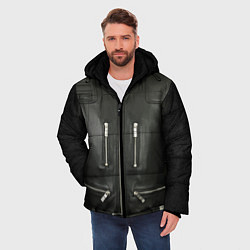 Куртка зимняя мужская Terminator first - leather jacket, цвет: 3D-красный — фото 2