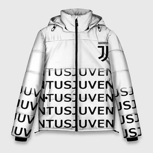 Мужская зимняя куртка Ювентус лого паттерн спорт / 3D-Светло-серый – фото 1