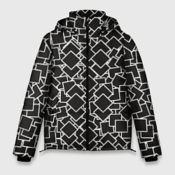 Куртка зимняя мужская Ромб черно - белый, цвет: 3D-черный