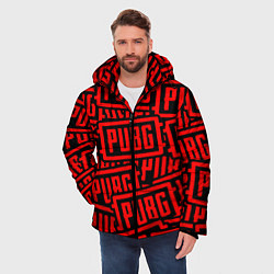 Куртка зимняя мужская PUBG pattern games, цвет: 3D-красный — фото 2