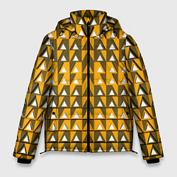 Куртка зимняя мужская Узор из треугольников жёлтый, цвет: 3D-светло-серый